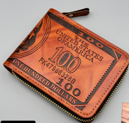 Leather Dollar Wallet Credit card and cash holder
